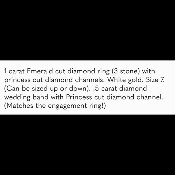 Sales 3 stone Emerald cut engagement ring - Picture 4 of 7